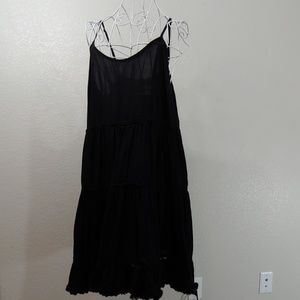 Black oversized spaghetti strap dress